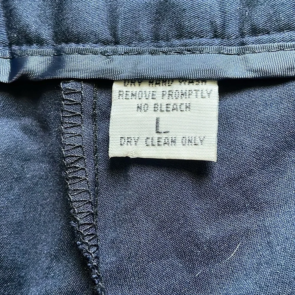 Tory Burch Navy Capris with Logo Patch